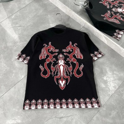 Erkek  Kısa kol  Bisiklet Yaka Baskılı Oversize T-Shirt - Siyah